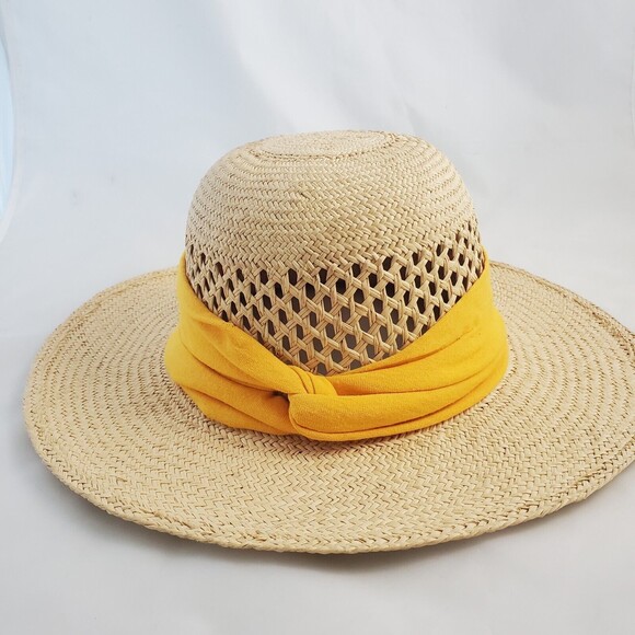 Artisan Crafted Junco Straw Hat Natural One Size Handmade In Honduras Wide Brim - Picture 2 of 8